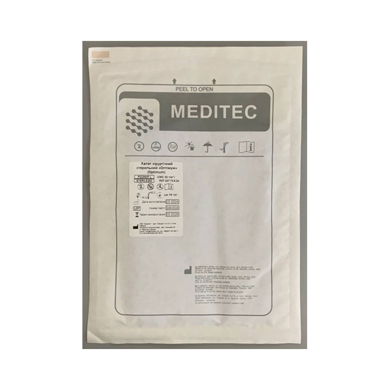 Халат хірургічний стерильний «Оптімум» (Optimum), розмір L, матеріал СМС 30 г/м*2